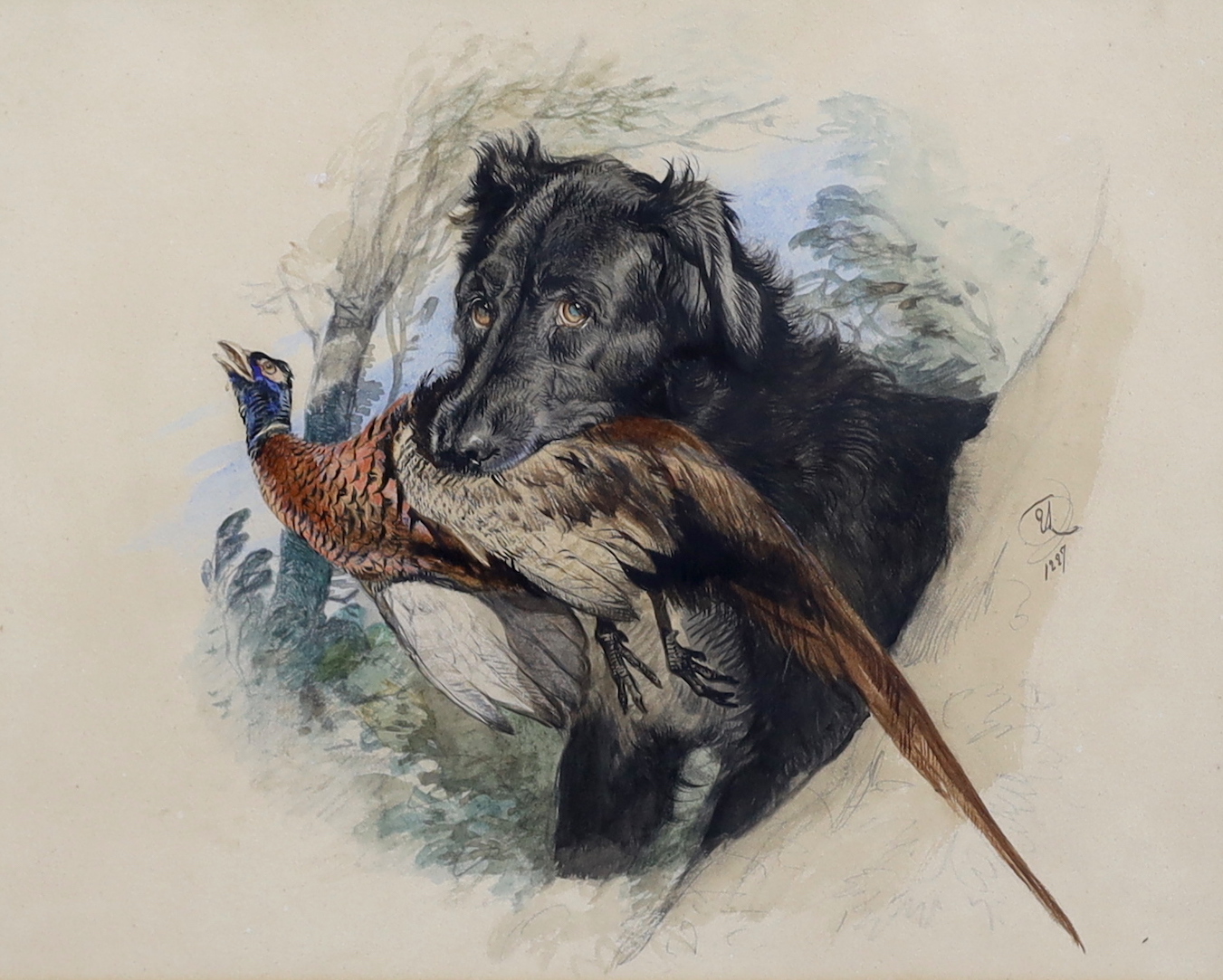 Sir Edwin Henry Landseer R.A. (1802-1873), 'A retriever, with pheasant in his mouth - unfinished', watercolour, 19.5 x 25cm, Ex. Collection The Duke of Bedford